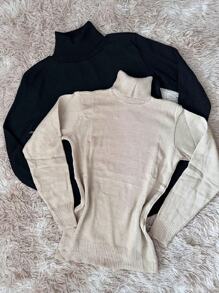Women Knit Tops - 米色 - 查看 2