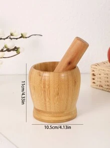 Cirelle 1套組合木製研缽及杵，竹製鱷梨碗殼蒜磨辣椒研磨機剁碎器研磨杵，混合廚房工具，廚房用品，食品，烹飪，調味，香料，辣椒，大蒜，鹽，整理盒，派對，客廳裝飾