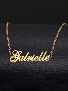 Customized Name Bracelet For Women, Stainless Steel Chain, Personalized Fashion Jewelry, Best Gift Choice. Available In Silver And Gold Color, Fashionable And Minimalist - Yellow Gold - View 5