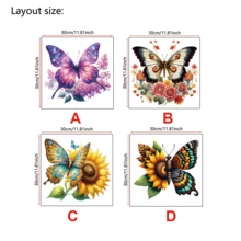 Vỏ bọc bồn cầu bướm mùa hè đầy màu sắc Nhãn dán PVC có thể tháo rời cho nắp bồn cầu phòng tắm - nhiều màu - Xem 5