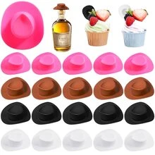 EsenTroye Mũ cao bồi mini cho phụ nữ, Mũ búp bê cao bồi dễ thương, Phụ kiện trang trí tiệc sinh nhật đám cưới phương Tây, Giáng sinh - mũ cao bồi nhỏ - Xem 3
