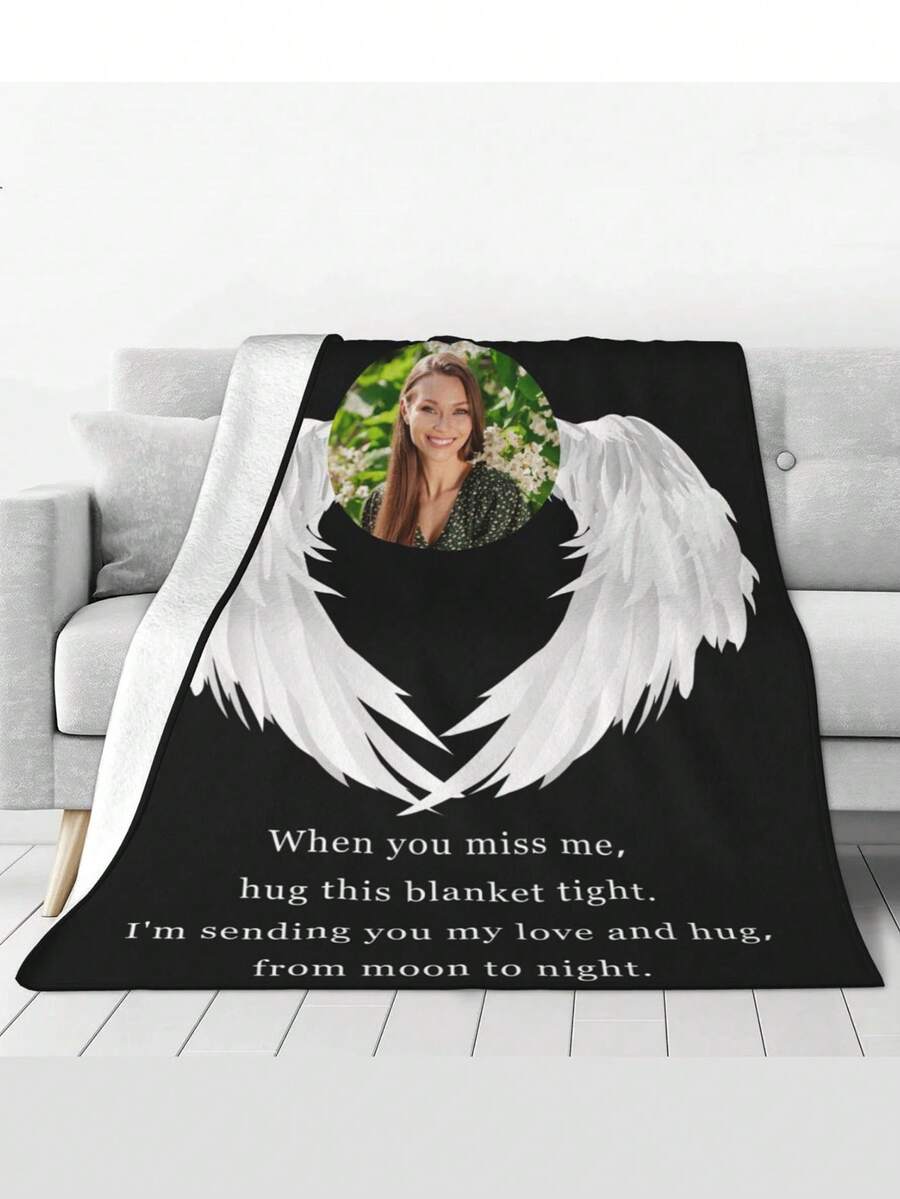 1pc Custom Blanket,Personalized Memorial Photo Blanket Personalized