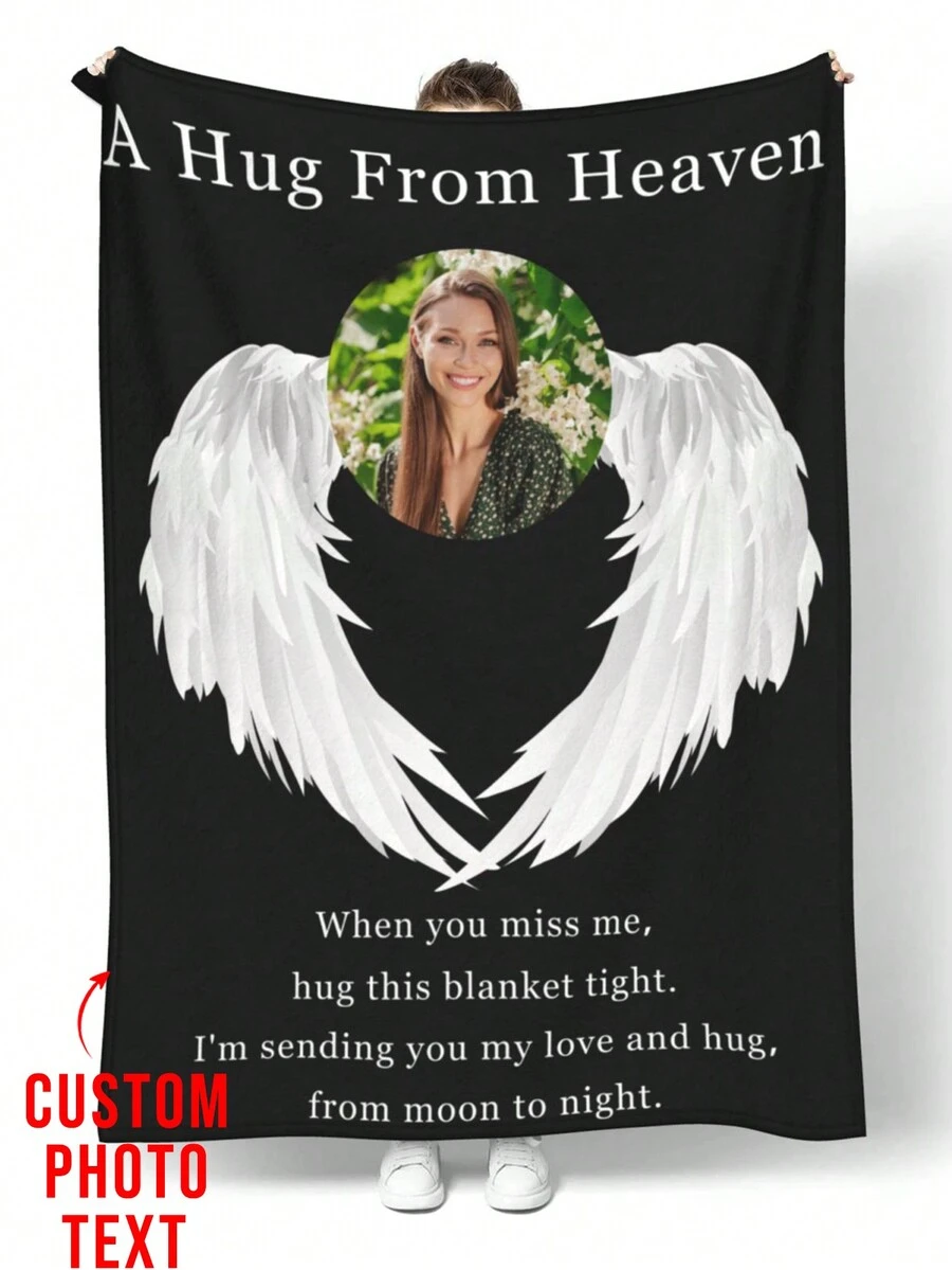 1pc Custom Blanket,Personalized Memorial Photo Blanket Personalized