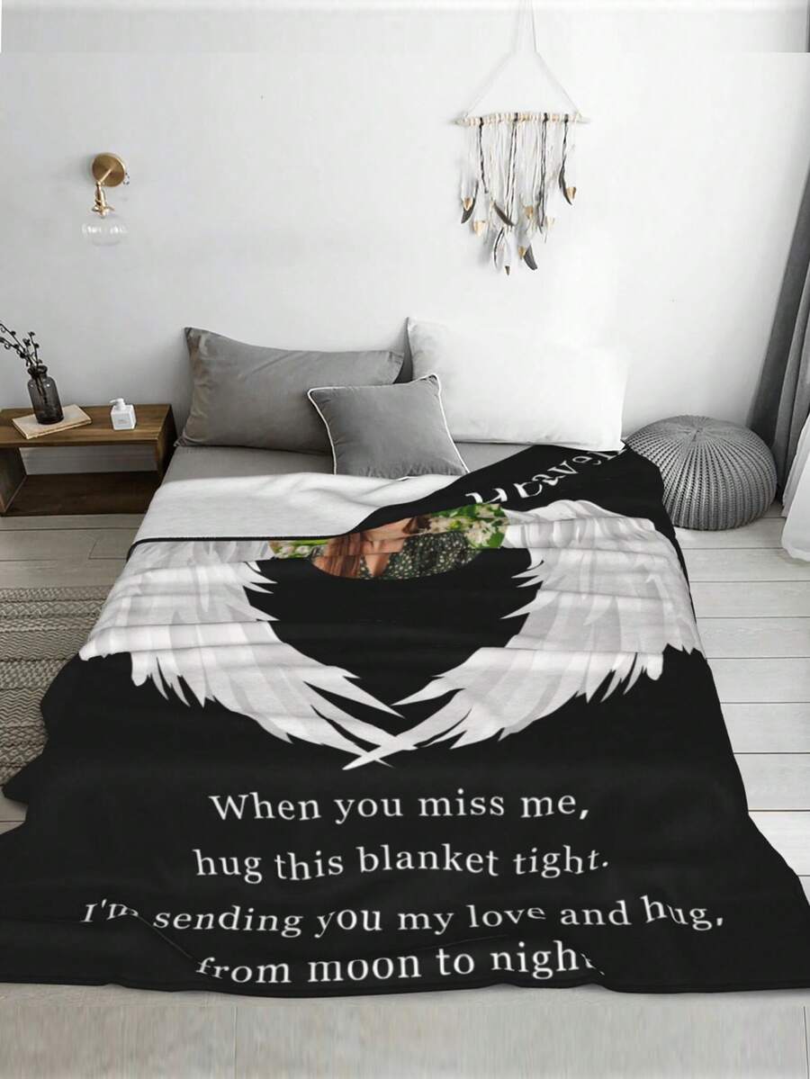 1pc Custom Blanket,Personalized Memorial Photo Blanket Personalized