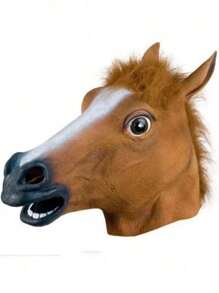 1pc Funny Animal Horse Head Mask Headgear ForCosplay, Pranks, Performance Prop - Multicolor - View 1