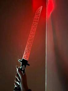 1pc Cracked Warrior Light Up Laser Sword Toy With 7 Color Acrylic Blade & Sheath, Great For Cos - Multicolor - View 4