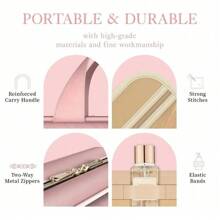 Geantă de toaletă pliabilă de mare capacitate cu cârlig de agățat, separare umedă și uscată, geantă de machiaj portabilă impermeabilă pentru călătorii, cadouri pentru femei, cadouri de Crăciun, idei de cadouri pentru femei