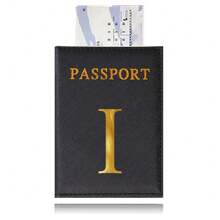Hot Passport Cover PU Leather Card Case For Women  Initials A To Z Letter Pattern Passport Holder Lovers Men Air Plan Travel Passport Sleeve Business Passport Holder ID Cover Unisex Card Slim Passport RFID Card Case Cover Travel Accessories - Black - View 30