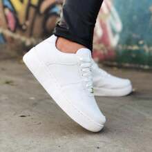 Tênis Feminino Branco Casual Dia a dia Leve e Confortável - Branco - Visão 1