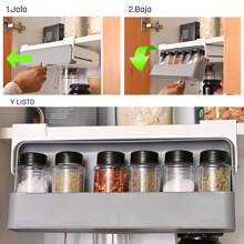 Especieros Moderno Organizador Frascos Base Colgante Cocina - Blanco - Ver 3