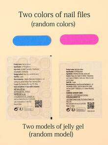 Set de uñas y2k cuadradas y largas de gradiente rojo y negro de ojos de gato con 24 uñas postizas + 1 pegamento gelatinoso + 1 lima de uñas - Multicolor - Ver 5