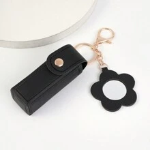1 geantă din piele PU de culoare solidă cu oglindă în formă de inimă, brelocuri de machiaj pentru femei. Geantă decorată cu oglindă în formă de inimă, geantă multicoloră pentru machiaj pentru femei, pandantiv cu breloc la modă cu farmec pentru inimă și geantă, poșetă, portofel, accesorii pentru geanți. Pentru petreceri, nunti si dansuri. Cadou pentru fete, pentru cocktail Cel mai bun cadou pentru femei, rochie de nuntă/petrecere Depozitare machiaj Husă pentru machiaj Husă pentru machiaj