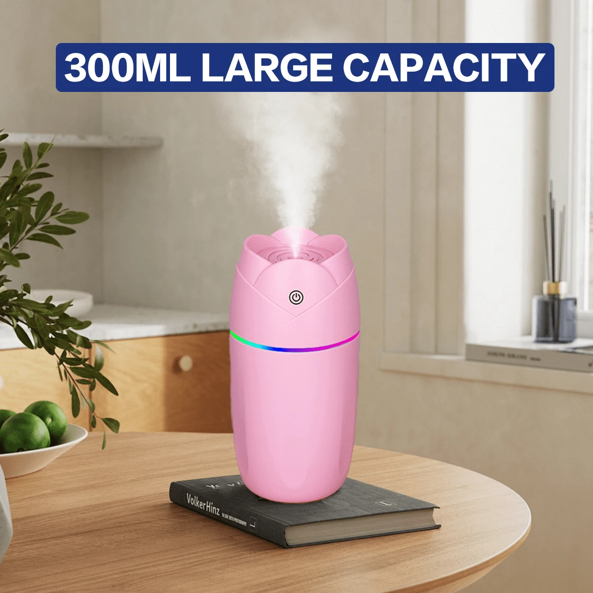 1pc USB Aroma Humidifier Air Mist Colorful Desktop Nightlight, Large Capacity 300ml Air Humidifier, Can Add Essential Oil, Auto-Off When Waterless, Aromatherapy Diffuser For Home, Car, Office, Atmosphere Lamp, Party Gift, Powered By USB - Multicolor - View 1