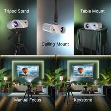 ONVONY A1 便携式原生 1080P WiFi 迷你投影仪 LED 无线投影仪电影投影仪带蓝牙全高清 1080P 家庭影院视频投影仪兼容 HDMI、电视棒、iPhone、Android