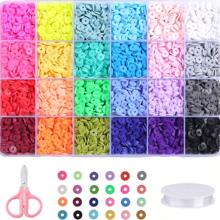 Kit de fabricación de pulseras con cuentas de arcilla para principiantes de 13000piezas/10600piezas/8800piezas/6000piezas/5100piezas/3500piezas/2400piezas/2000piezas, kit de amistad universitaria con letras, que incluye colgantes y cordón elástico, kit de pulsera de letras de cuentas DIY, regalo para fiesta