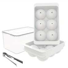 1pc Round Ice Cube Mold For Summer, Silicone Ice Ball Maker With Stackable Design, Ice Ball Tray With Lid, 8 Cavities - Round Ice Tray - View 4