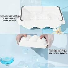 1pc Round Ice Cube Mold For Summer, Silicone Ice Ball Maker With Stackable Design, Ice Ball Tray With Lid, 8 Cavities - Round Ice Tray - View 10