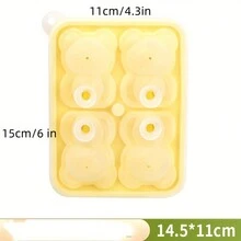 1 pieza Creativa Bandeja de cubitos de hielo con diseño de dibujos animados, material de silicona, caja de hielo para refrigerador del hogar con capacidad extra grande y desmoldeado rápido - Multicolor - Ver 2