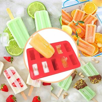 Popsicles Molds, 10 Pieces Silicone Popsicle Molds Easy-Release  Popsicle Maker Molds Ice Pop Molds Homemade Popsicle Ice Pop Maker Reusable Popsicle Maker Homemade Easy Release Popscile For Kids