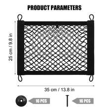 4入組黑色雙層彈性網袋，25*35cm汽車內部彈性網袋側袋，雙層彈性網袋，電動滑板車彈性網袋 - 黑色 - 查看 2
