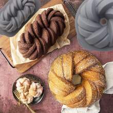 灰色長方形編織吐司烤盤，不黏易脫模烤箱，烘焙用品，廚房用具 - 灰色 - 查看 5