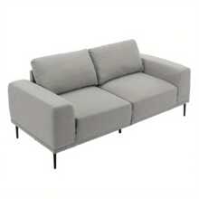 1pc Large Sofa, 74.8 Inch Linen Fabric Loveseat Couch Mid-Century Modern Upholstered Accent Couches For Living Room, Apartment, Bedroom