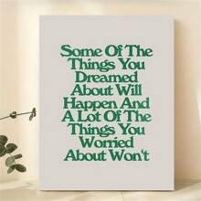 1pc Unframed Canvas Poster, Green Retro Poster For Bedroom Wall Decoration, Fashionable Wall Art For Living Room, Bedroom Wall Decor, Home Room Decoration Gifts Birthday Graduation