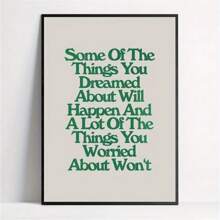 1pc Unframed Canvas Poster, Green Retro Poster For Bedroom Wall Decoration, Fashionable Wall Art For Living Room, Bedroom Wall Decor, Home Room Decoration Gifts Birthday Graduation