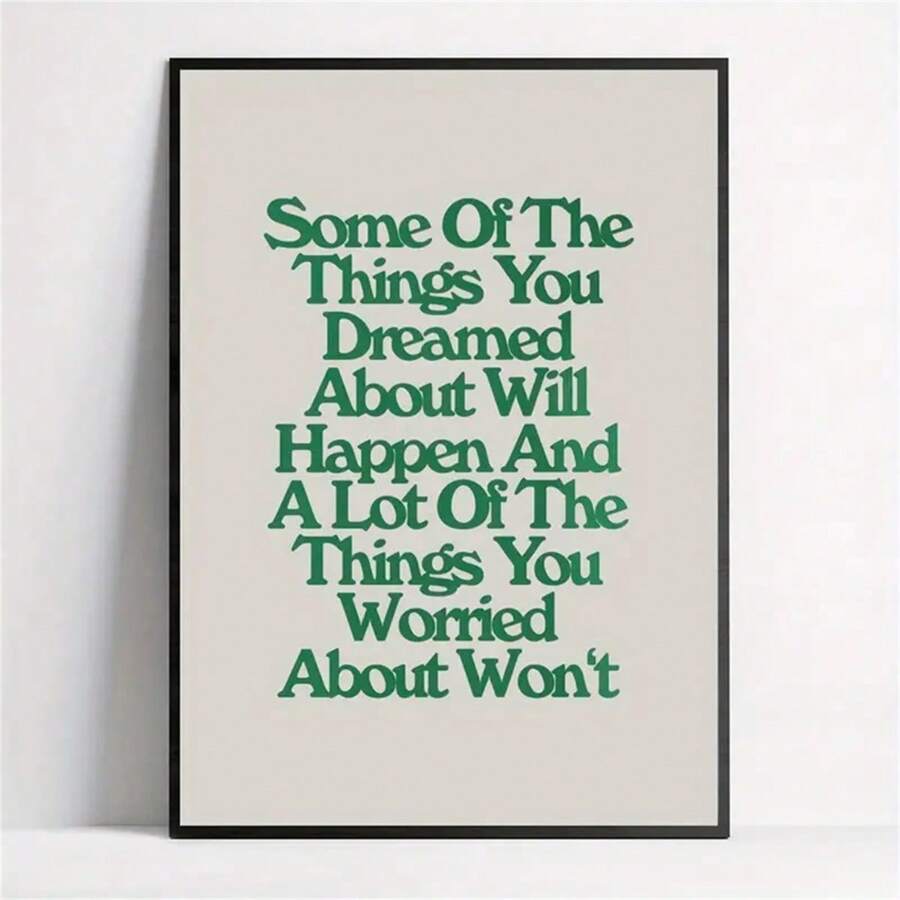 1pc Unframed Canvas Poster, Green Retro Poster For Bedroom Wall Decoration, Fashionable Wall Art For Living Room, Bedroom Wall Decor, Home Room Decoration Gifts Birthday Graduation