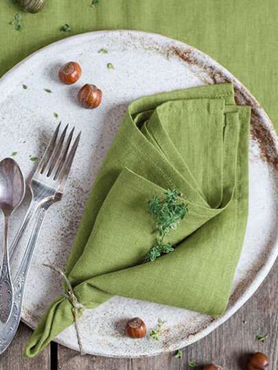 6pcs Modern Minimalist Style Fresh Retro Solid Color Breathable Lightweight Hotel Restaurant Home Party Decorative Tabletop Napkins, Coasters