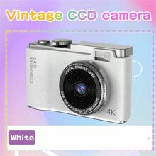 1 件极具吸引力的复古 CCD 相机，配备双前置和后置摄像头、大容量电池，适合户外运动和旅行摄影、4K 高清镜头带闪光灯，适合家庭照片、高清视频录制，捕捉美好瞬间 - 包含免费的 8GB 存储卡 - 彩色 - 查看 8