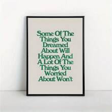 1pc Unframed Canvas Poster, Green Retro Poster For Bedroom Wall Decoration, Fashionable Wall Art For Living Room, Bedroom Wall Decor, Home Room Decoration Gifts Birthday Graduation