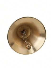 Super Loud Solid Brass Hand Call Bell,Extra Loud Bell Large Hand Bell Solid Brass Call Bell With Wooden Handle School Bells Dinner Bell Loud Ringing Bell Service Bell Servant Bell  Bells Sell Celebration Bells Attention Bell - Gold - View 3