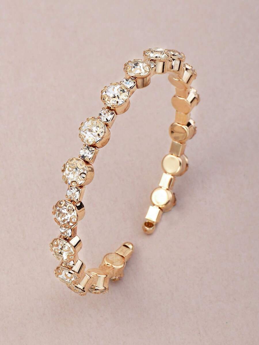 1pc Children's Gold/Silver Rhinestone Bracelet, Suitable For Children's Daily Decoration - Gold - View 1