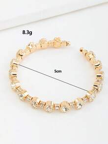 1pc Children's Gold/Silver Rhinestone Bracelet, Suitable For Children's Daily Decoration - Gold - View 4
