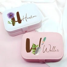 Personalized Custom Jewelry Box, Letter Pattern Custom Name Jewelry Box, Travel Storage Box, Rings, Necklaces, Earrings, Bracelets, Lipsticks And Other Jewelry Storage Boxes, Exquisite Gifts For Girlfriends, Bridesmaids, And Mothers On Mother's Day