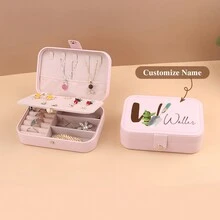 Personalized Custom Jewelry Box, Letter Pattern Custom Name Jewelry Box, Travel Storage Box, Rings, Necklaces, Earrings, Bracelets, Lipsticks And Other Jewelry Storage Boxes, Exquisite Gifts For Girlfriends, Bridesmaids, And Mothers On Mother's Day