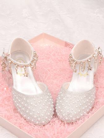 Kids Crystal High Heels Princess Shoes For Girls, Sparkling Toe Sandals For Little Princesses' Formal Dress