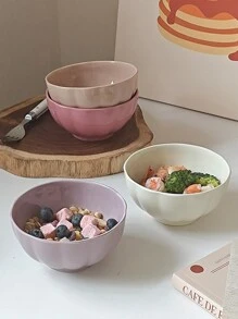 Juego de 1/2/4 piezas - Juego de tazones de cerámica de 4.5 pulgadas | Juego de vajilla de porcelana colorida - Tazón para ensalada, tazón para avena, tazón para yogur, tazón para postre, tazón para sopa, tazón para arroz, tazón para fideos | Apto para microondas/horno/lavavajillas | Suministros para cocina y restaurante y hogar, suministros escolares