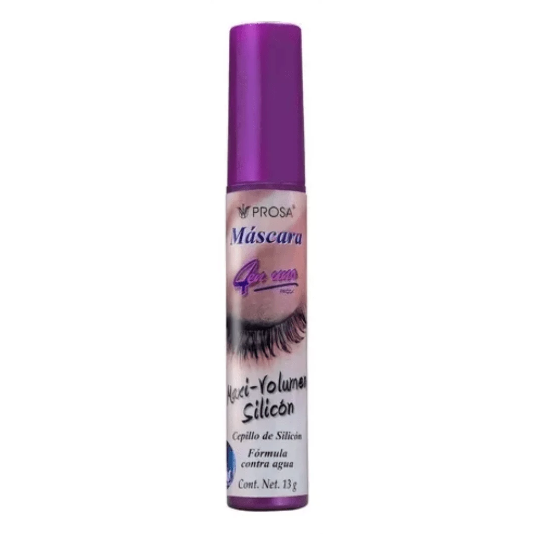 Máscara de pestañas Prosa Mascara pestañas Maxi Volumen Silicón waterproof 6ml 13g color negro - RIMEL PROSA DE SILICON - Ver 1
