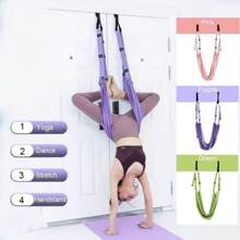1pc Purple/Pink/Green/Blue Yoga Stretching Rope, Elastic Yoga Fitness Training Band For Home Gym Use - Multicolor - View 3