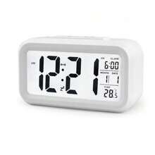 Reloj digital electrónico inteligente con batería, alimentación de noche, reloj despertador de estudiante, volumen extra grande para escritorio - versión inglesa - Ver 6