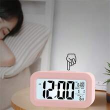 Reloj digital electrónico inteligente con batería, alimentación de noche, reloj despertador de estudiante, volumen extra grande para escritorio - versión inglesa - Ver 3
