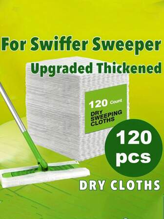 120pcs/60pcs/30pcs - Electrostatic Dust-Attracting Cloths For Easy Cleanup | Dual-Use Dry And Wet Mopping Pads | Hassle-Free, Disposable Mop Cloth Refills For Home And Office Cleaning