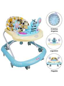 Andadera para Bebe Plegable,Musical, Andador 8 Llantas de Gel Abeja - Azul - Ver 2