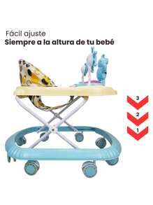 Andadera para Bebe Plegable,Musical, Andador 8 Llantas de Gel Abeja - Azul - Ver 3