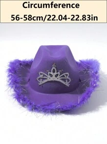 LEAJOURNO. Unisex Y2k Style Western Cowboy Hat Led Lights, Color Stripe Design, Wide Brim With Rolled Edge, Ideal For Halloween Party, Music Festival, Dance Performance, Children's Day, Jazz, Rave Cowboy Hat Cowgirl Hat - Black - View 10