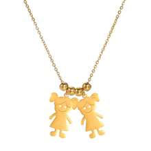 不锈钢男女童吊坠个性化定制项链，可刻名字、日期，串珠项链，个性化名字男女童吊坠项链，母亲节礼物，不锈钢首饰，家庭首饰，生日派对配饰，友谊礼物，夏季首饰，女士沙滩配饰 - 金色 - 查看 9