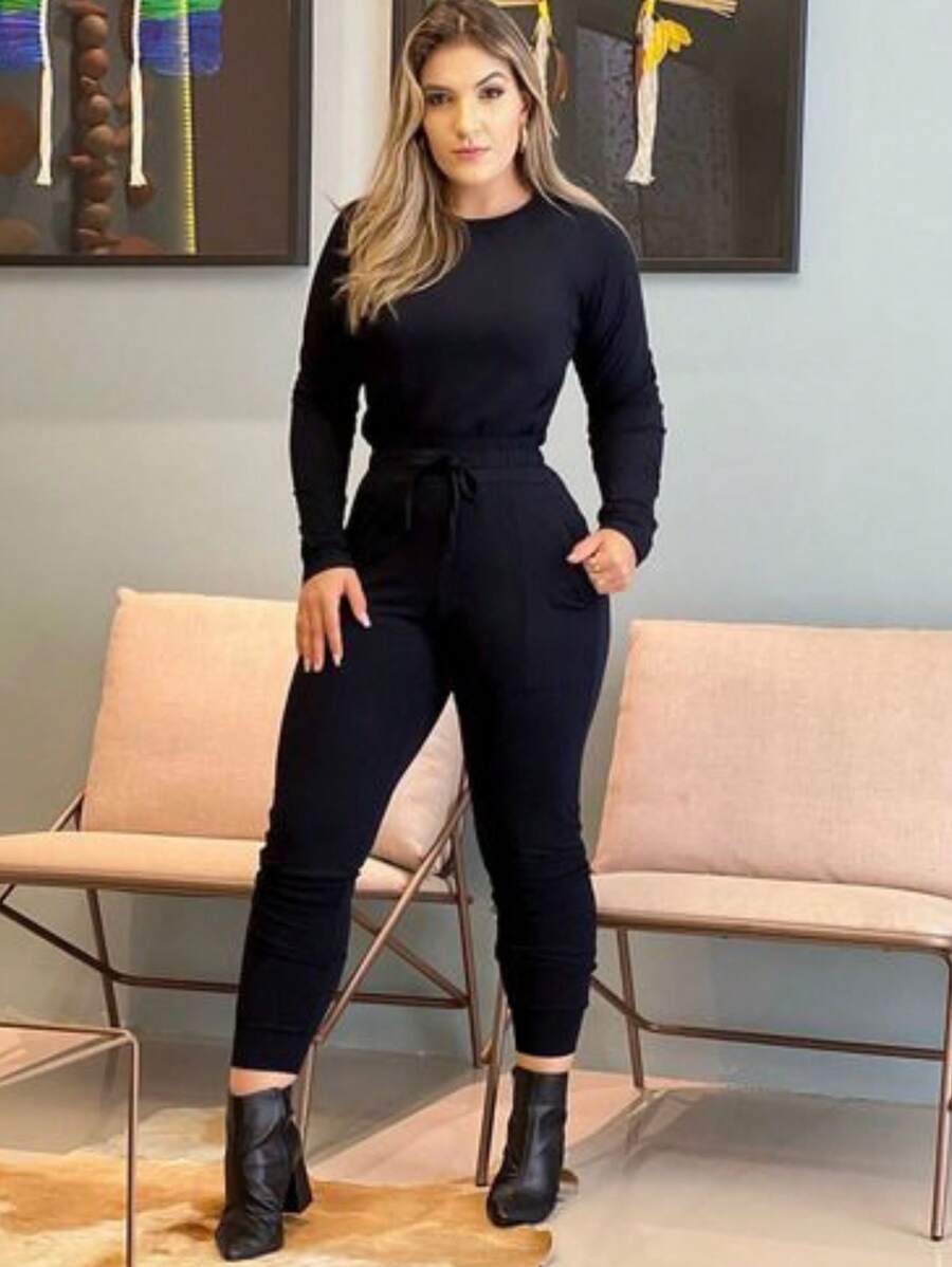 Women Two-Piece Outfits - 黑色 - 查看 1