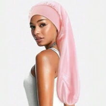 女式長尾緞面護髮帽，彩色彈性帶護髮帽，適用於護髮絲綢帽緞面帽 - 多色 - 查看 8